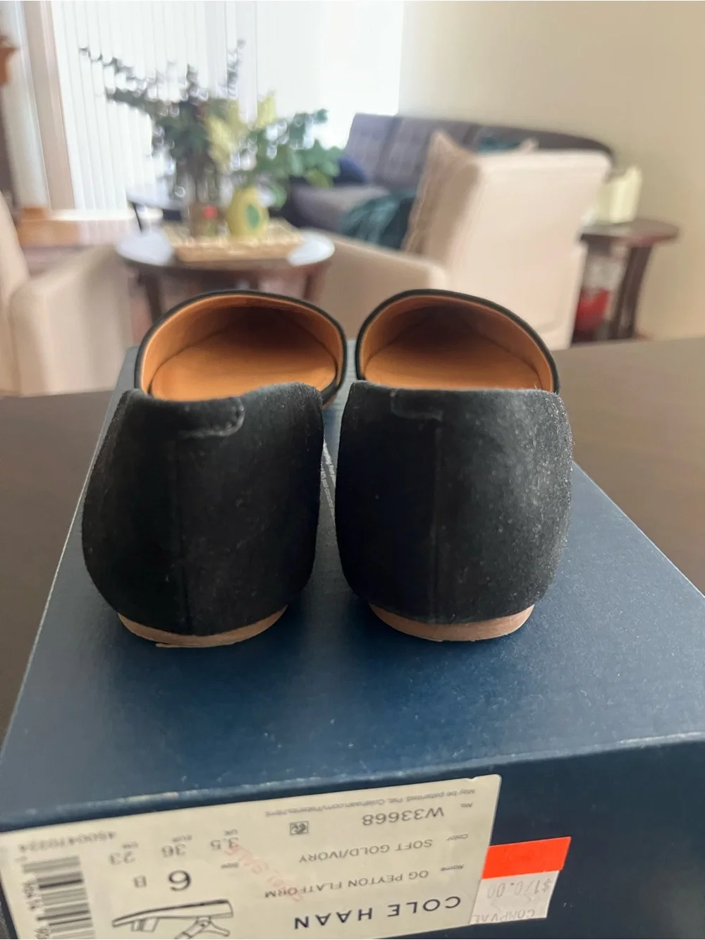 J. Crew Black Pointed-Toe Suede D’Orsay Flats Size 7